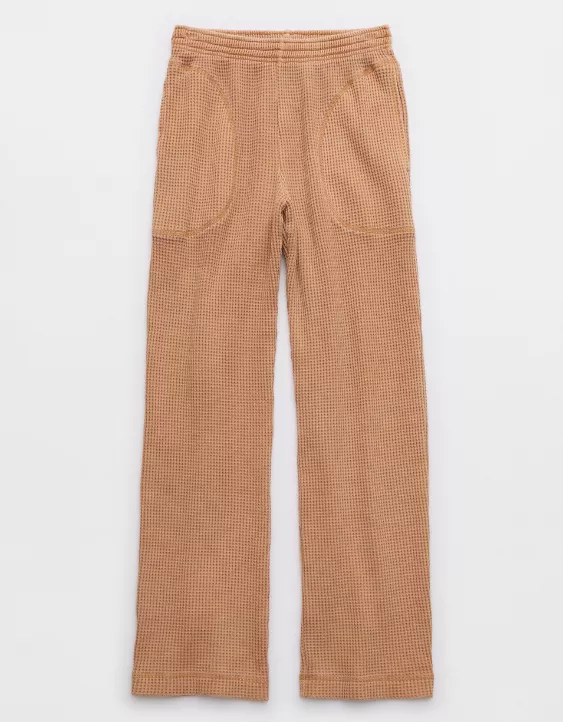 Aerie Straight Leg Waffle Pant 5 Aerie Straight Leg Waffle Pant - Image 3