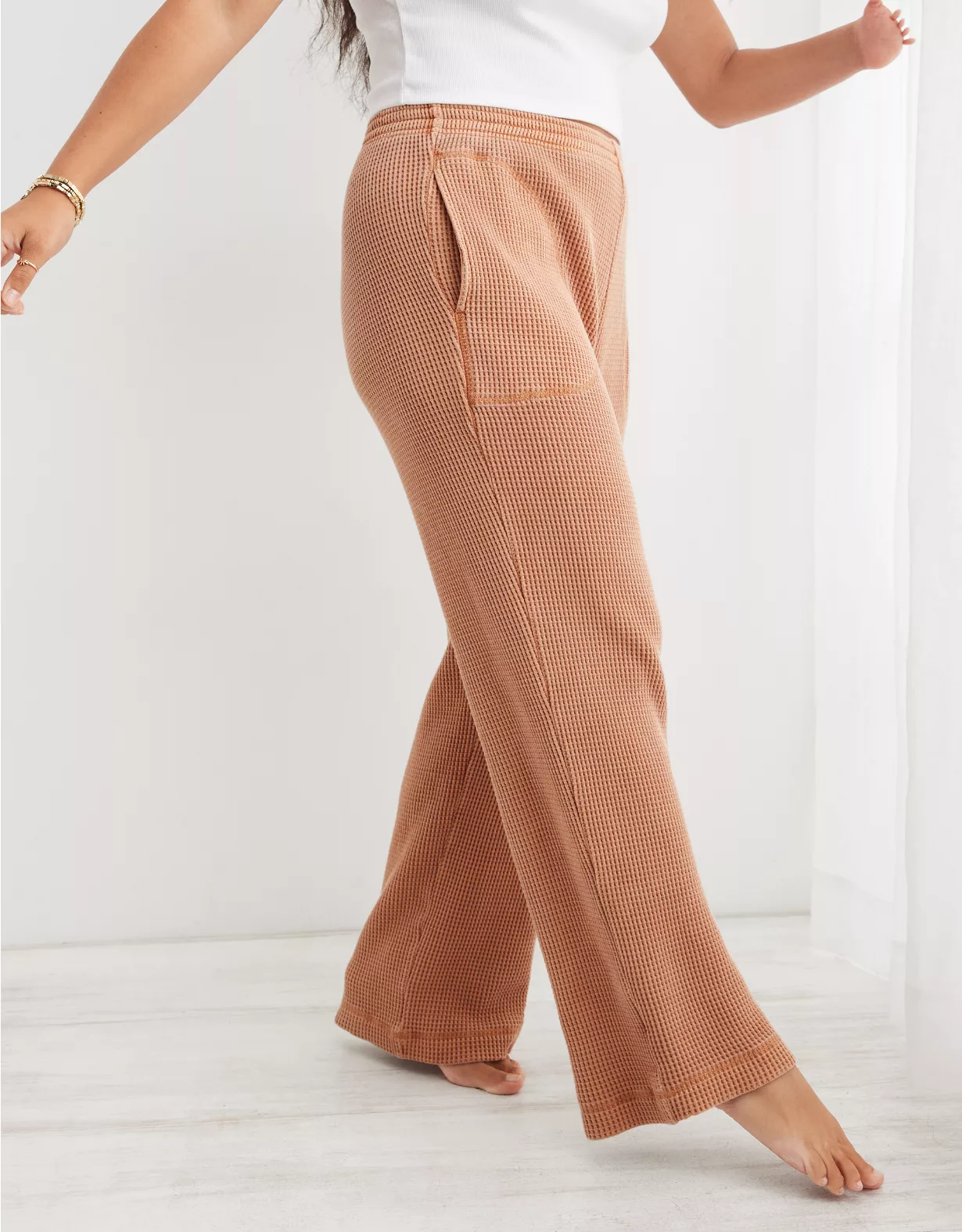 Aerie Straight Leg Waffle Pant 3 Aerie Straight Leg Waffle Pant