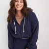 Aerie Cropped Waffle Hoodie 1 Aerie Cropped Waffle Hoodie -Aerie Shop 0743 3049 410 of
