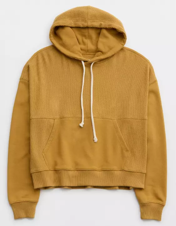 Aerie Textured Cropped Sweatshirt 5 Aerie Textured Cropped Sweatshirt - Image 3