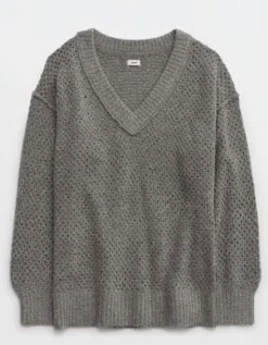 Aerie Oversized V-Neck Sweater 7 Aerie Oversized V-Neck Sweater -Aerie Shop 0745 3091 030 f