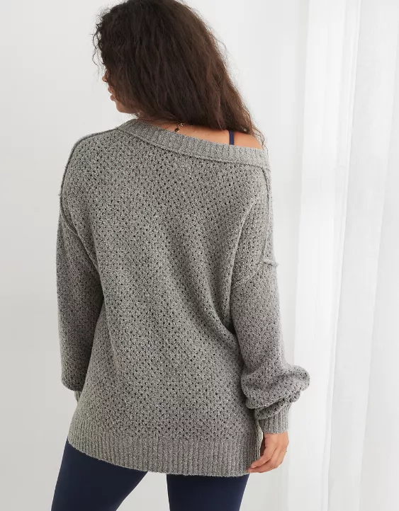 Aerie Oversized V-Neck Sweater 4 Aerie Oversized V-Neck Sweater - Image 2