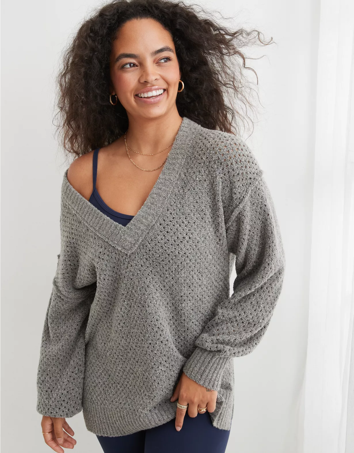 Aerie Oversized V-Neck Sweater 3 Aerie Oversized V-Neck Sweater