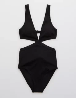 Aerie Ribbed Mix Crossover Cut Out One Piece Swimsuit 7 Aerie Ribbed Mix Crossover Cut Out One Piece Swimsuit -Aerie Shop 0751 4167 073 f