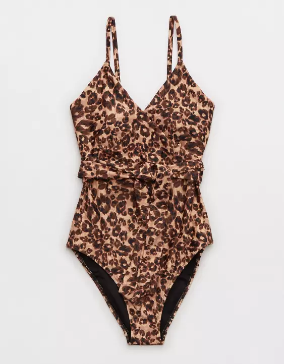 Aerie Leopard Wrap One Piece Swimsuit 5 Aerie Leopard Wrap One Piece Swimsuit - Image 3
