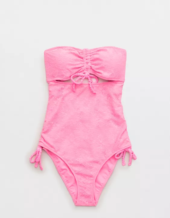 Aerie Lace Cut Out Strapless One Piece Swimsuit 5 Aerie Lace Cut Out Strapless One Piece Swimsuit - Image 3