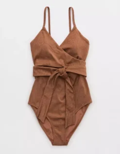 Aerie Shine Pique Wrap One Piece Swimsuit -Aerie Shop 0751 5013 173 f