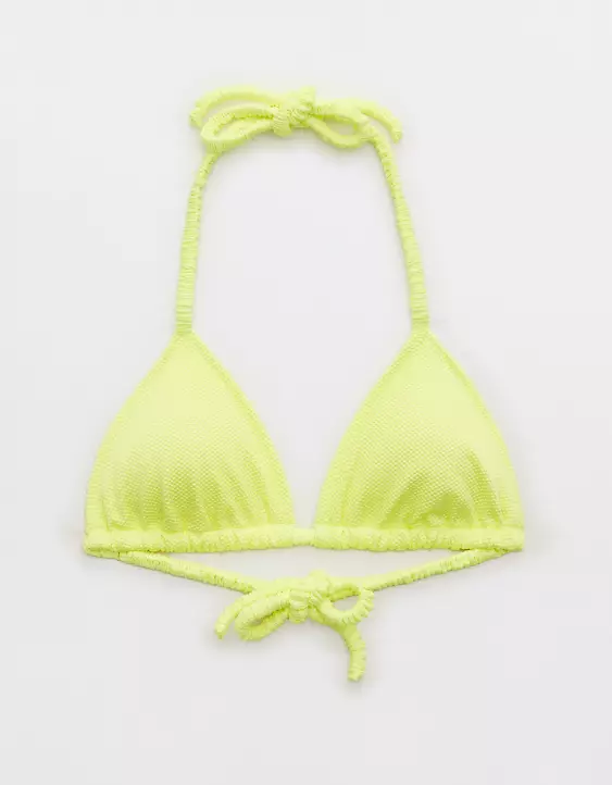 Aerie Shine Pique Scrunchie Tie String Triangle Bikini Top 5 Aerie Shine Pique Scrunchie Tie String Triangle Bikini Top - Image 3