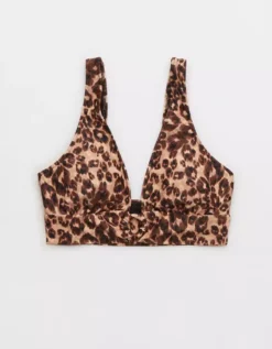 Aerie Longline Plunge Leopard Ring Bikini Top 7 Aerie Longline Plunge Leopard Ring Bikini Top -Aerie Shop 0753 4746 158 f