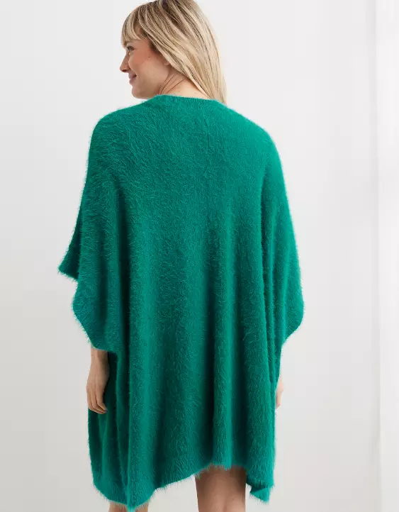 Aerie Fuzzy Sweater Cape 4 Aerie Fuzzy Sweater Cape - Image 2