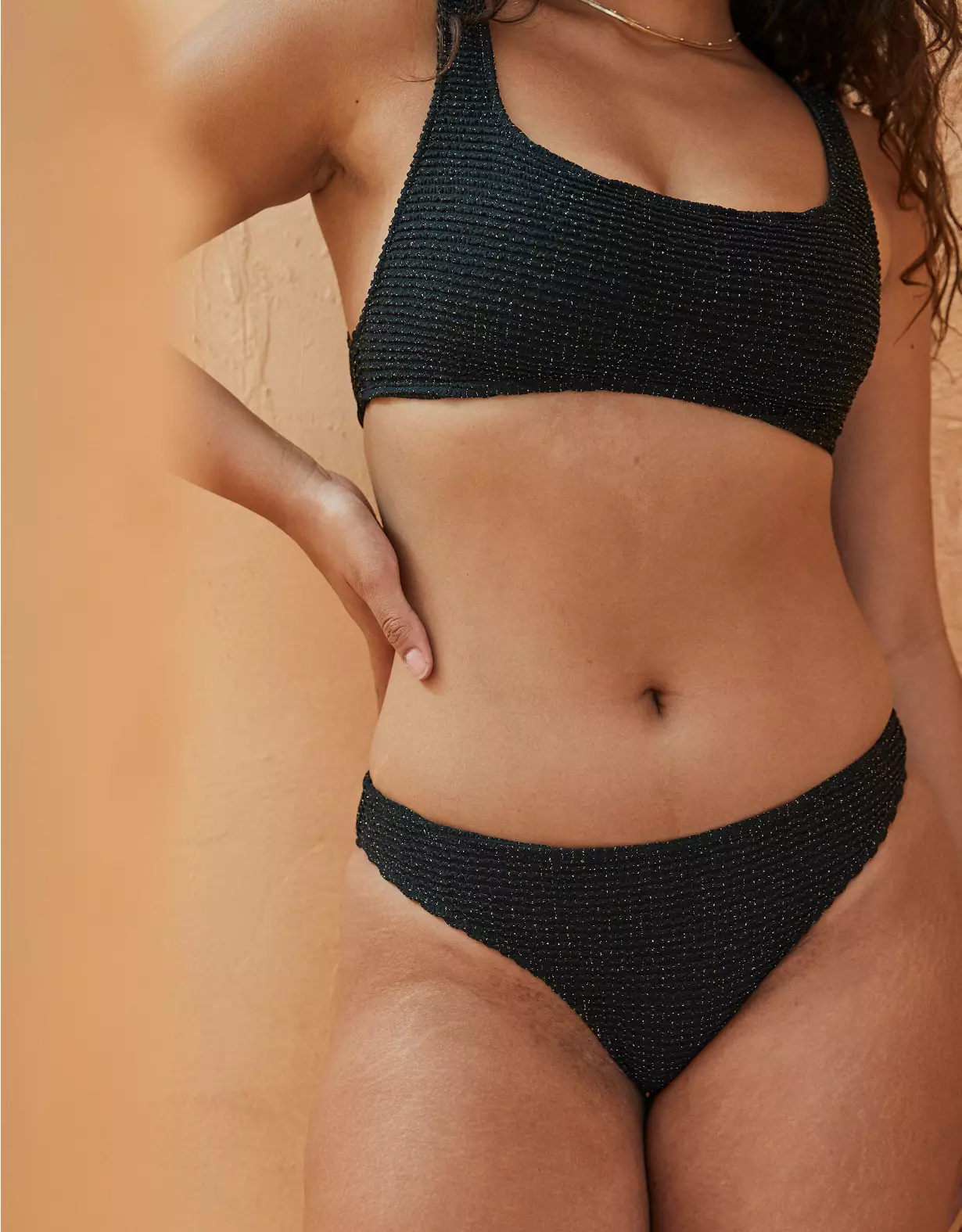 Aerie Lurex Crinkle Full Coverage Bikini Bottom 3 Aerie Lurex Crinkle Full Coverage Bikini Bottom