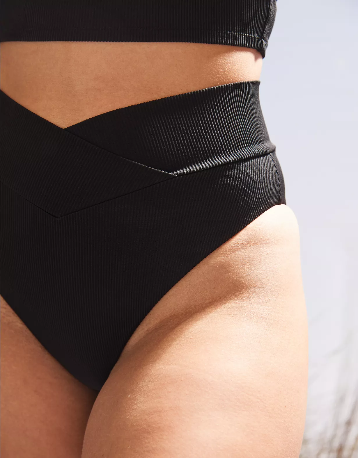 Aerie Ribbed Crossover High Cut Cheeky Bikini Bottom 3 Aerie Ribbed Crossover High Cut Cheeky Bikini Bottom