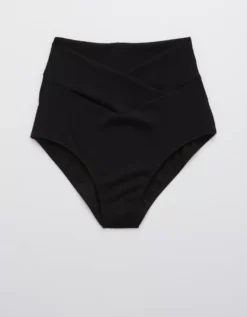 Aerie Ribbed Crossover High Waisted Bikini Bottom 7 Aerie Ribbed Crossover High Waisted Bikini Bottom -Aerie Shop 1756 3808 073 f