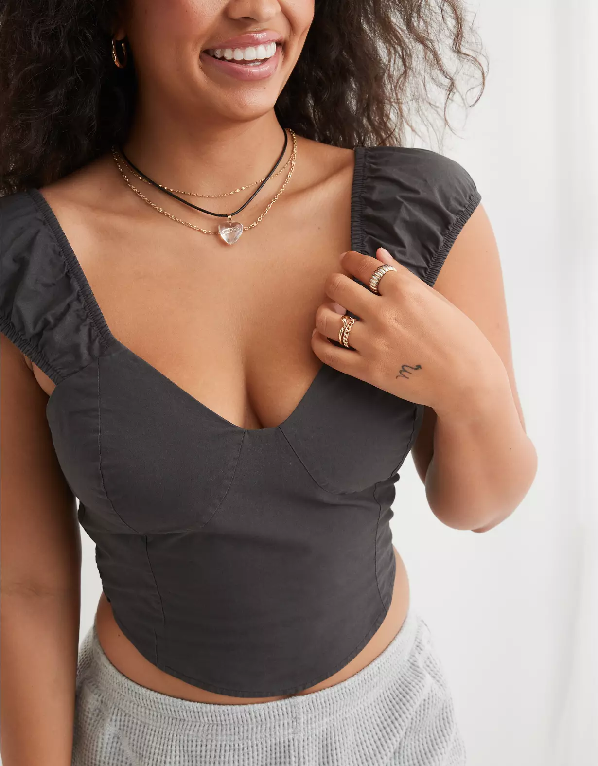 Aerie Woven Corset Top 3 Aerie Woven Corset Top