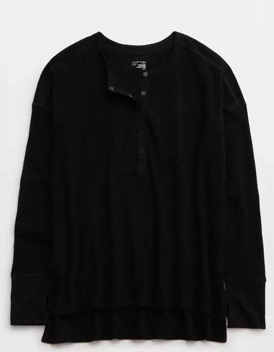 OFFLINE By Aerie Wow! Waffle Henley T-Shirt 5 OFFLINE By Aerie Wow! Waffle Henley T-Shirt - Image 3