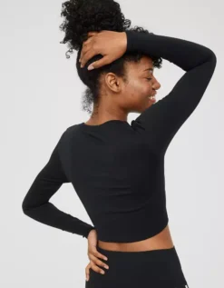 OFFLINE By Aerie Sidewalk Seamless Long Sleeve Cropped T-Shirt 7 OFFLINE By Aerie Sidewalk Seamless Long Sleeve Cropped T-Shirt -Aerie Shop 2162 2510 073 ob