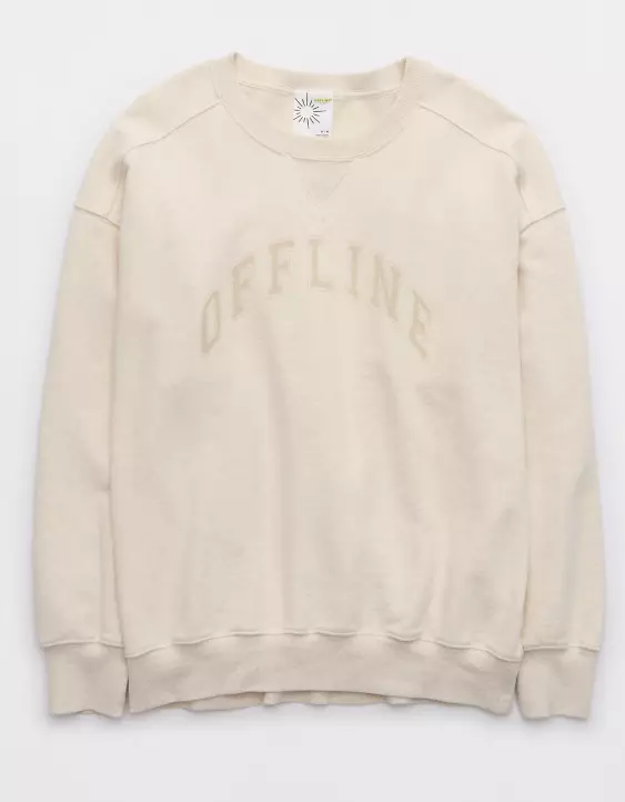 OFFLINE By Aerie Throw-Back Fleece Crewneck Sweatshirt 5 OFFLINE By Aerie Throw-Back Fleece Crewneck Sweatshirt - Image 3
