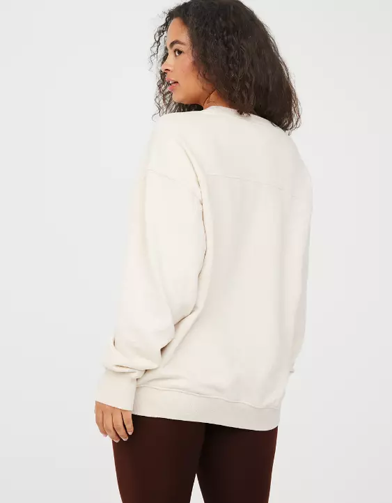 OFFLINE By Aerie Throw-Back Fleece Crewneck Sweatshirt 4 OFFLINE By Aerie Throw-Back Fleece Crewneck Sweatshirt - Image 2