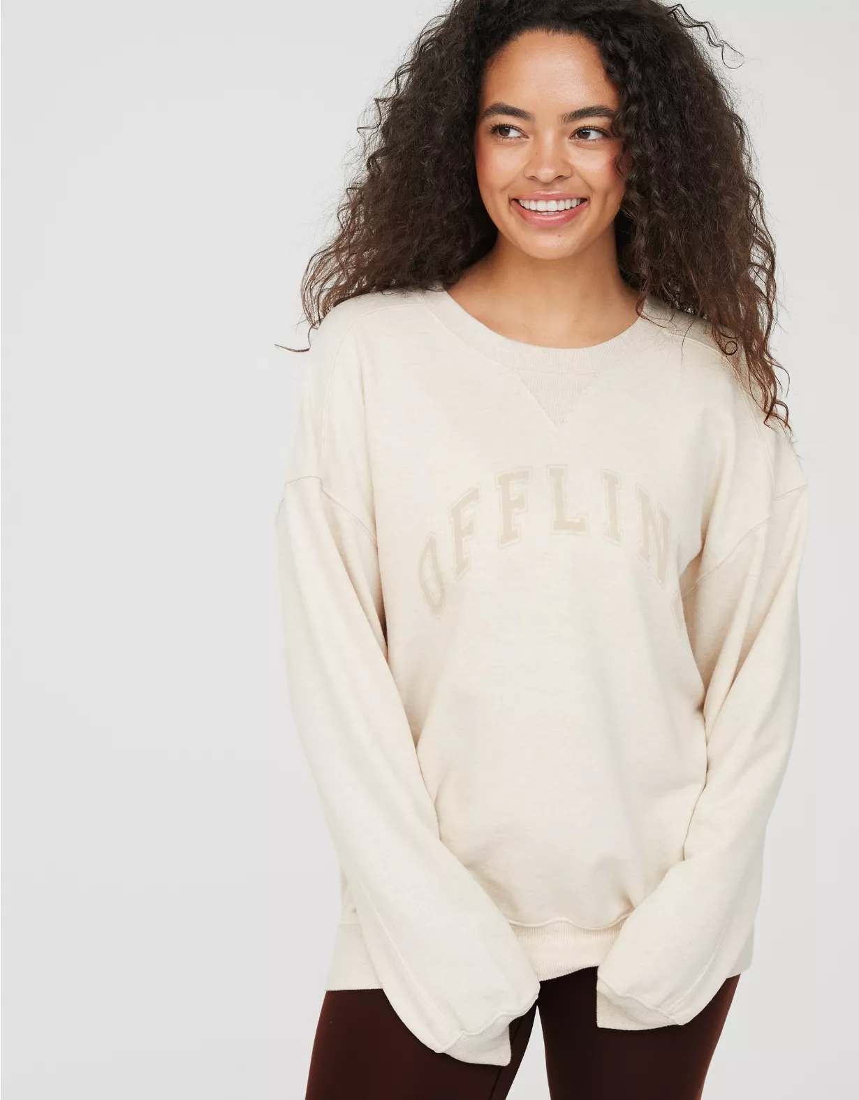 OFFLINE By Aerie Throw-Back Fleece Crewneck Sweatshirt 3 OFFLINE By Aerie Throw-Back Fleece Crewneck Sweatshirt