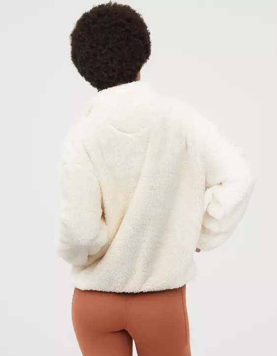 OFFLINE By Aerie Fluffy Sherpa Quarter Zip Sweatshirt 4 OFFLINE By Aerie Fluffy Sherpa Quarter Zip Sweatshirt - Image 2