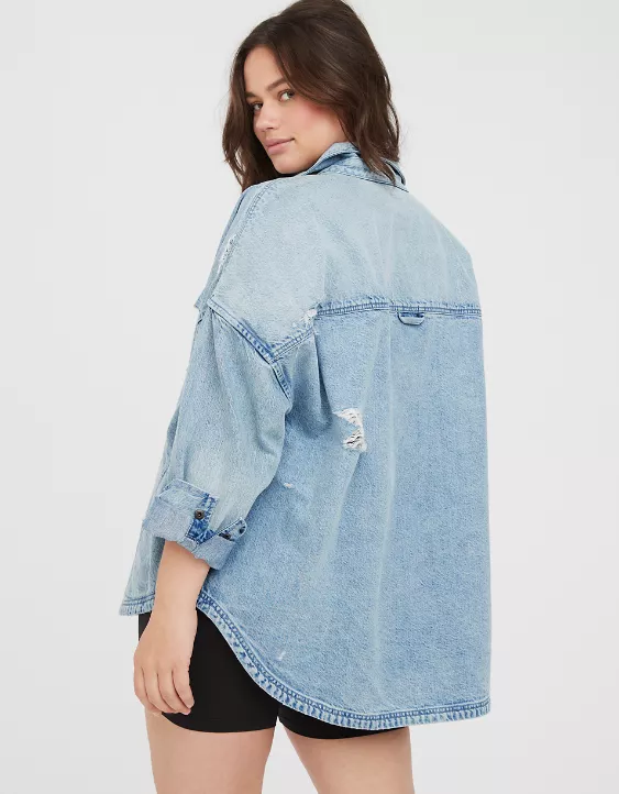 OFFLINE By Aerie Denim Shacket 4 OFFLINE By Aerie Denim Shacket - Image 2