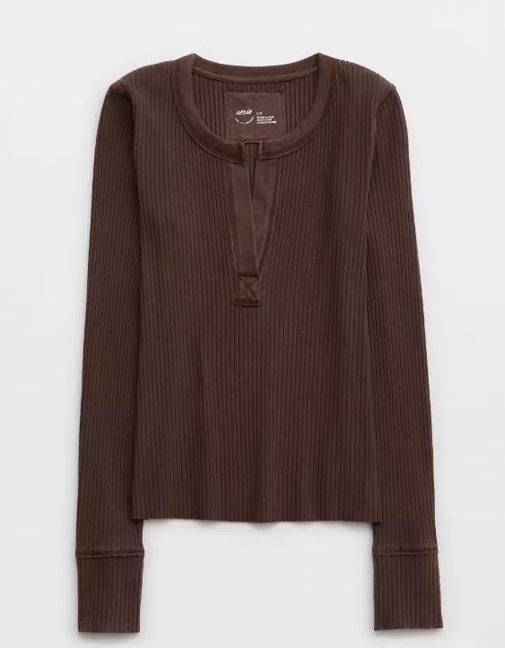 Aerie Fireside Long Sleeve Henley T-Shirt 5 Aerie Fireside Long Sleeve Henley T-Shirt - Image 3