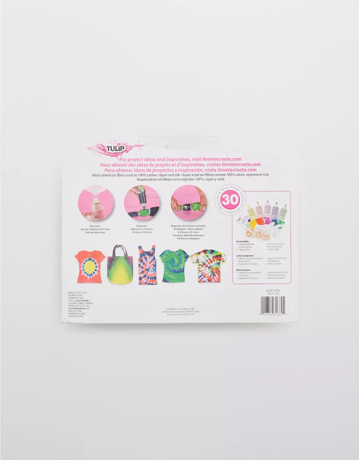 Aerie Tulip One-Step Tie Dye Five Color Kit - Rainbow 4 Aerie Tulip One-Step Tie Dye Five Color Kit - Rainbow - Image 2