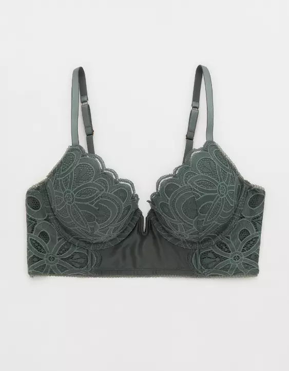 Aerie Show Off Plunge Push Up Rooftop Garden Lace Bra 5 Aerie Show Off Plunge Push Up Rooftop Garden Lace Bra - Image 3