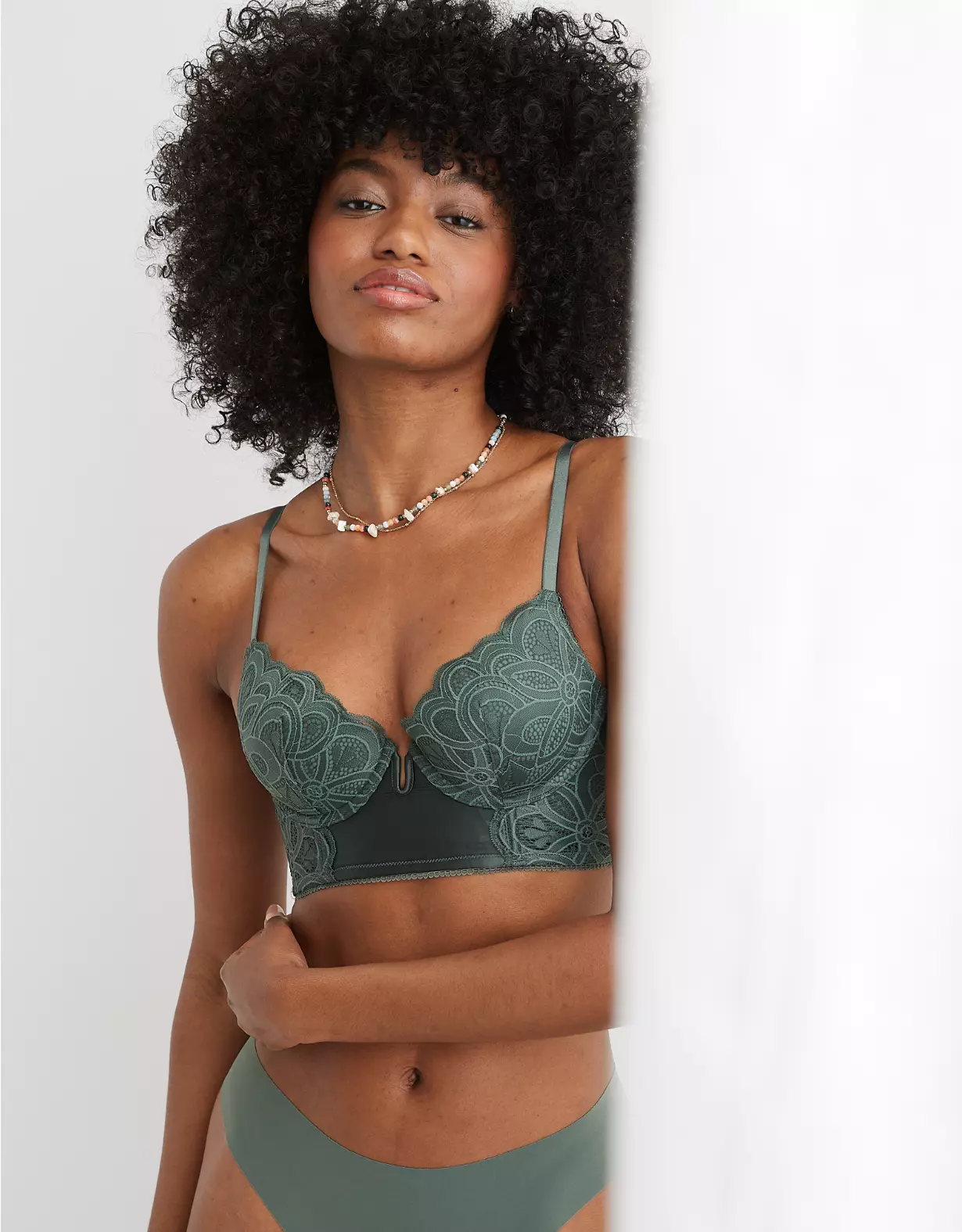 Aerie Show Off Plunge Push Up Rooftop Garden Lace Bra 3 Aerie Show Off Plunge Push Up Rooftop Garden Lace Bra